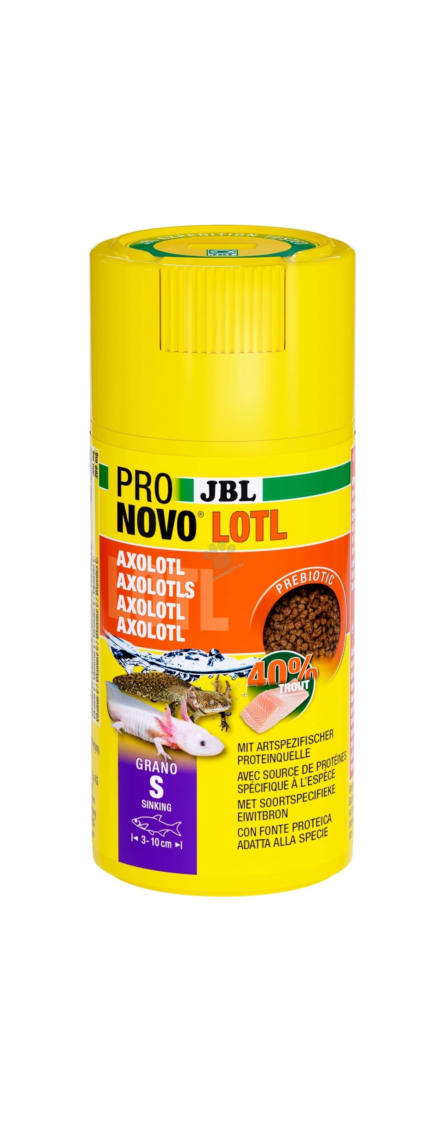 JBL ProNovo Lotl Grano Click S - oсновна гранулирана храна за малки аксолотли 100 мл