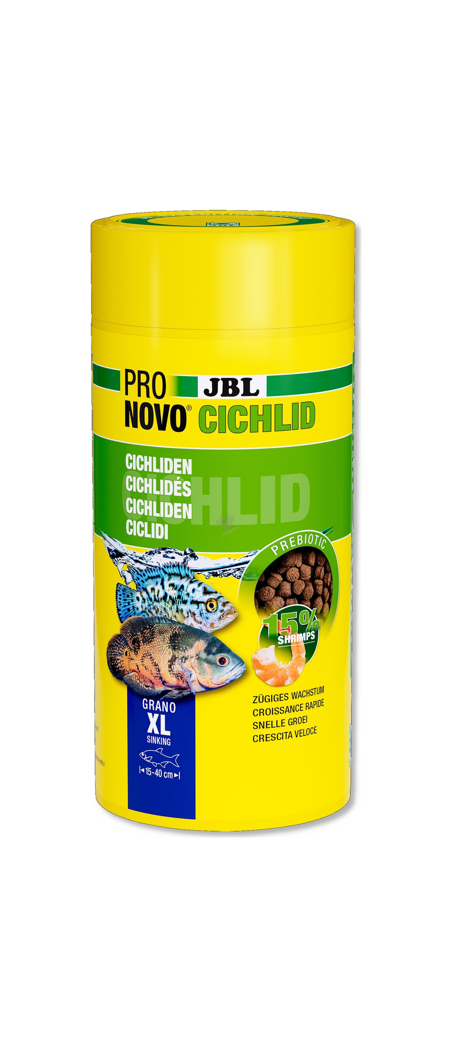 JBL ProNovo Cichlid Grano XL - основна храна на гранули за малки цихлиди 1000 мл