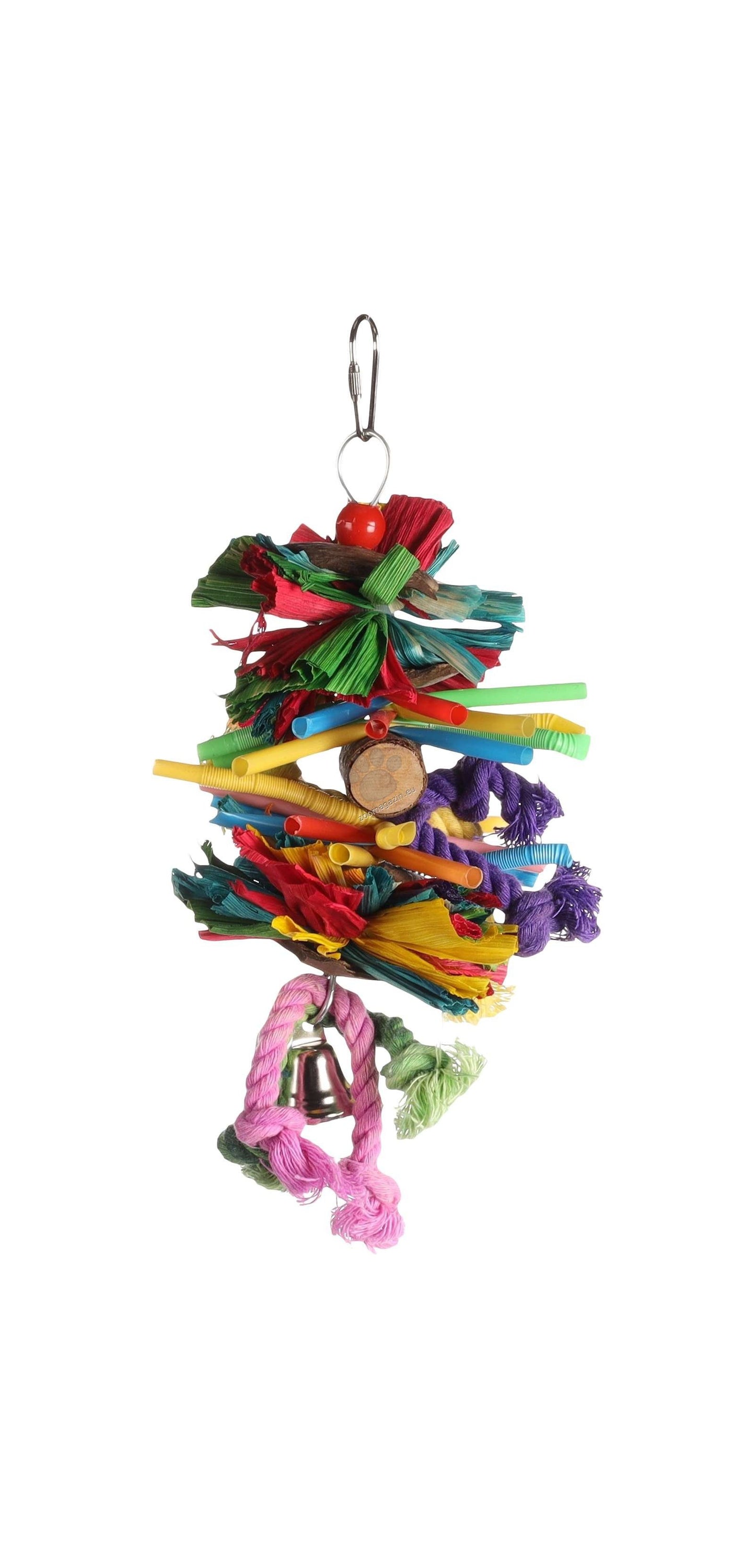 Flamingo Bt Falk - играчка за папагал от памучно въже, дърво, пластмаса и хартия 29 см