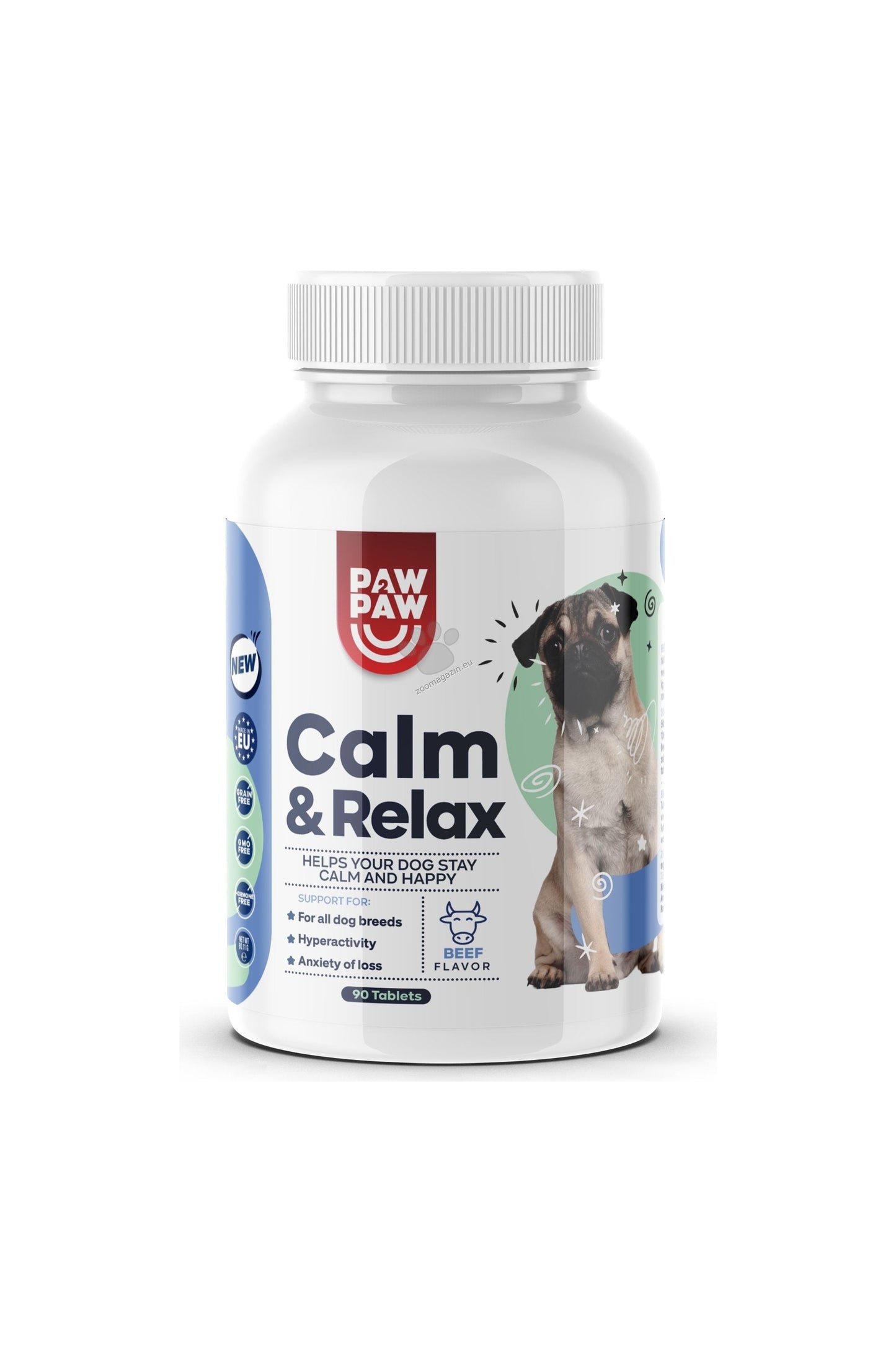 Paw2Paw Calm & Relax - хранителна добавка против страх и хиперактивност 90 таблетки