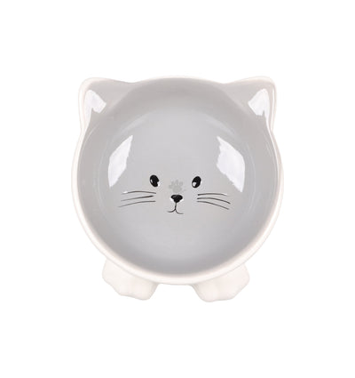 Flamingo Feeding and Drinking Bowl Puzi - купичка за котки, сива, 125 мл