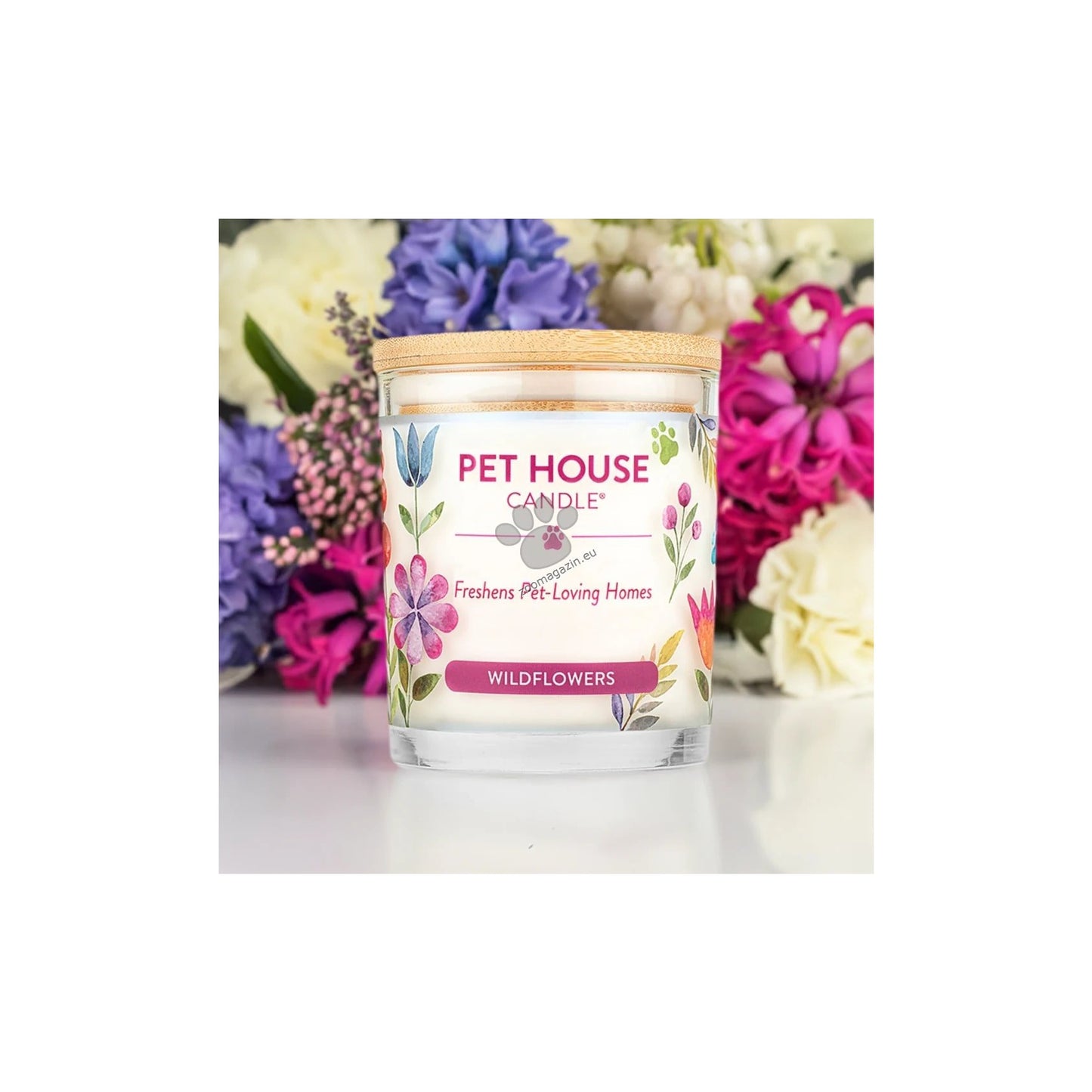 Pet House Candles Wildflowers - натурална свещ с аромат на полски цветя 255 гр