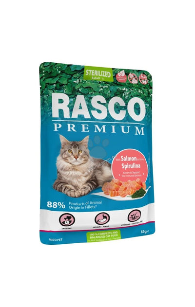 Rasco Premium Sterilised Salmon - пауч за кастрирани котки със сьомга в сос 85 гр.