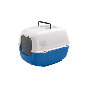 Ferplast Toilet Home Prima - закрита котешка тоалетна, син 52.5 / 39.5 / 38 см.