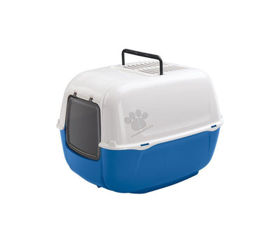 Ferplast Toilet Home Prima - закрита котешка тоалетна, син 52.5 / 39.5 / 38 см.