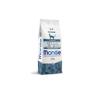 Monge Natural Superpremium Monoprotein Sterilised Cat Trout - пълноценна суха храна за кастрирани котки с пъстърва 10 кг