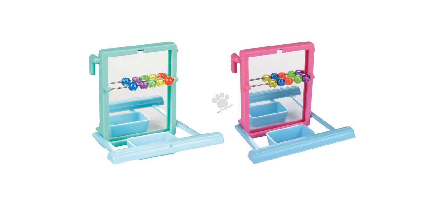 Flamingo Parakeet Toy Mirror - огледалце за птици със стъпало