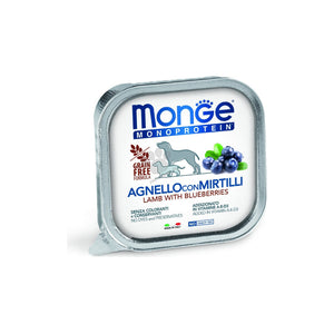 Monge Monoprotein Pate Lamb with Blueberries - пастет за кучета в зряла възраст с агнешко месо и боровинки 150 гр