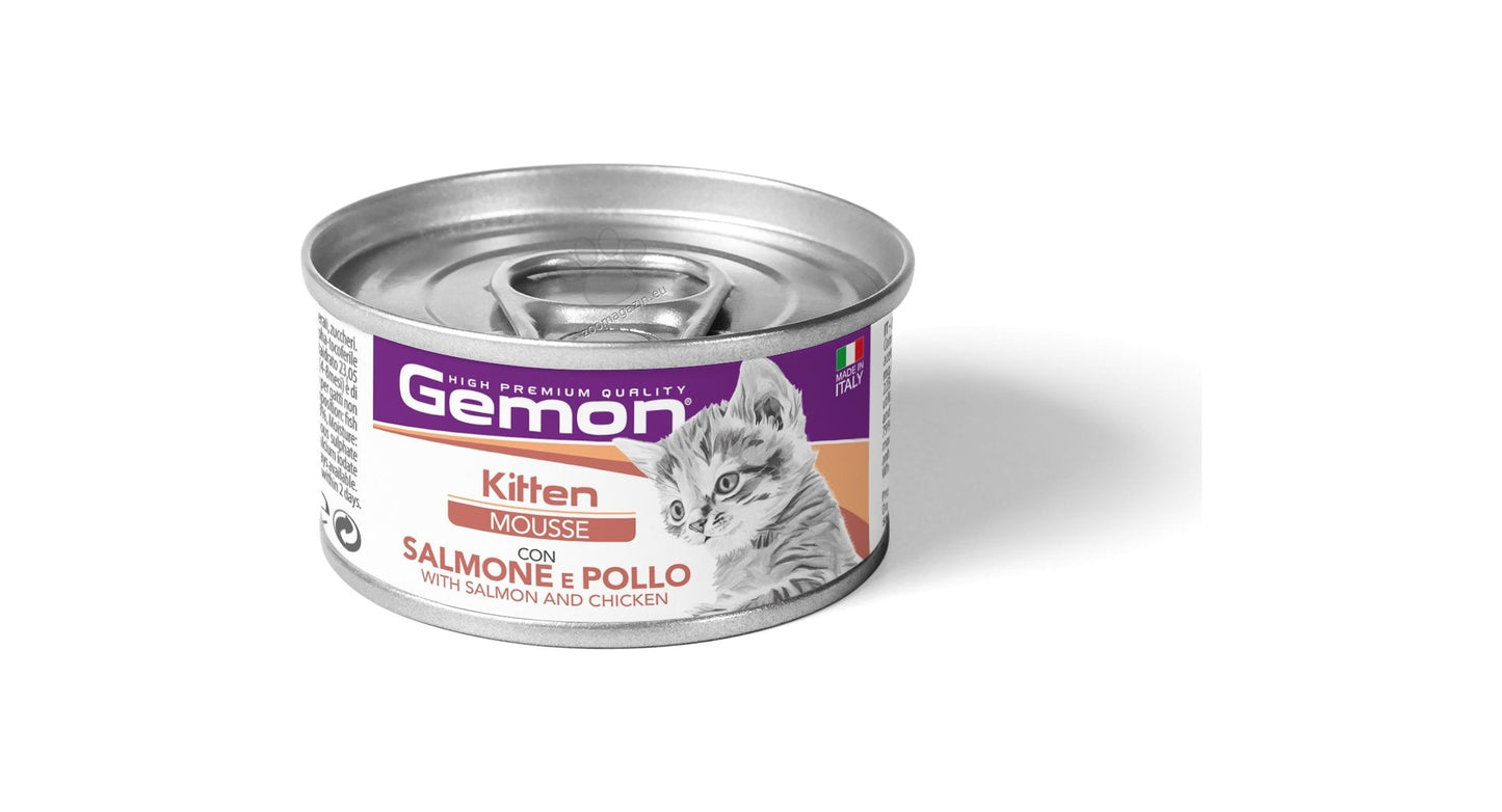 Gemon Kitten Mousse With Salmon and Chicken - мус за котенца с пилешко месо и сьомга 85 гр