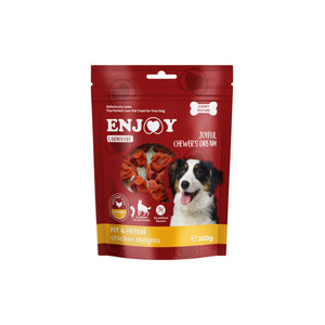 РАЗПРОДАЖБА Enjoy Carnivore Fit and Fetch Chicken Delights - лакомство за куче с пилешко месо 300 гр