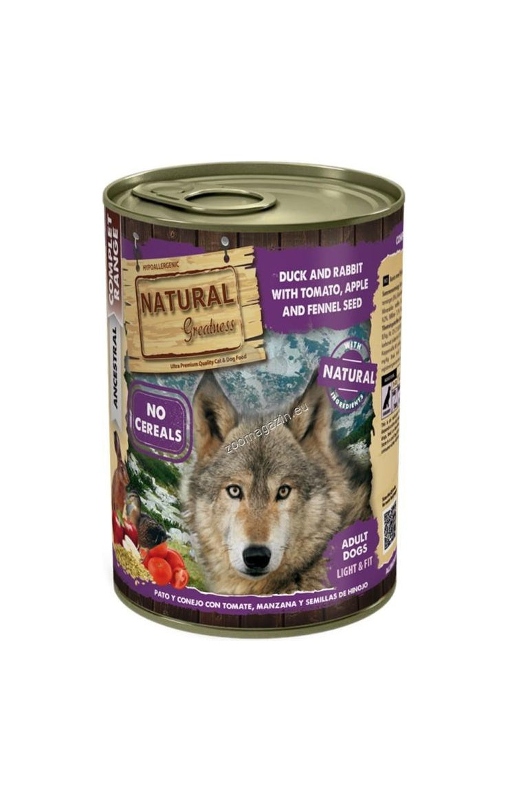 Natural Greatness Duck and Rabbit - с патешко, заешко, ябълка, домати и семена от копър 400гр