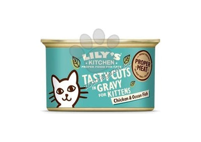 Lilys Kitchen Kitten Tasty Cuts Chicken and Ocean Fish - консерва за котенца с пиле и океанска риба 85 гр.