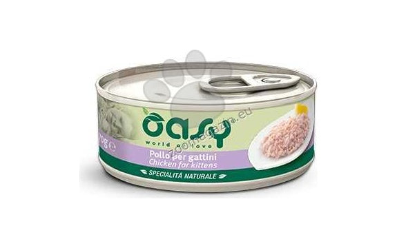 РАЗПРОДАЖБА Oasy Nature Kittens Chicken - консерва за малки котенца с пилешко месо 150 гр.