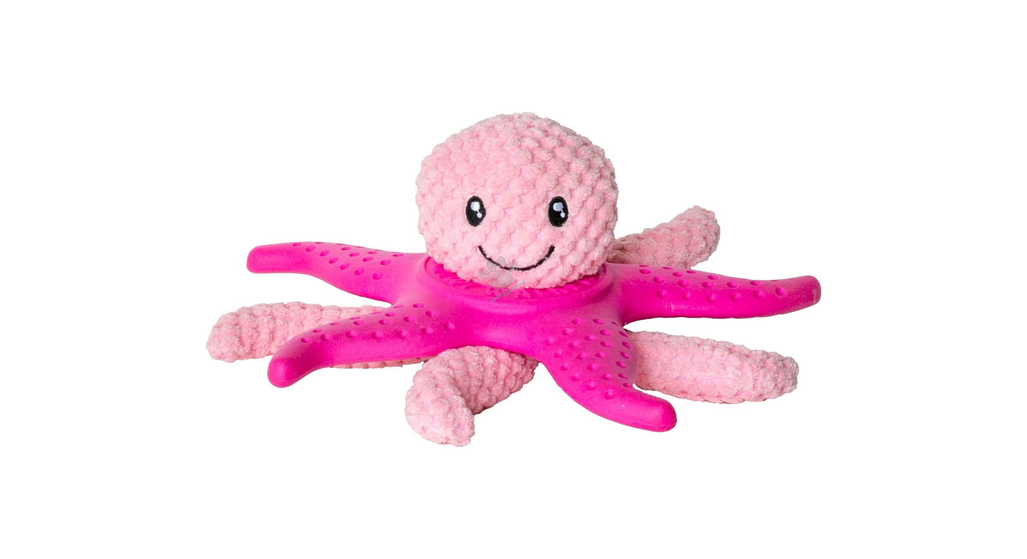 Kiwi Walker Lets Play Octopus and Starfish Pink - плюшен октопод и морска звезда от термопластичен каучук 25 см, розов