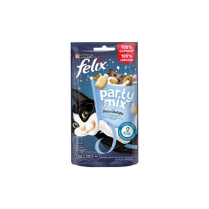Felix Party Mix - допълваща суха храна за възрастни котки, ароматизирана с мляко 60гр.