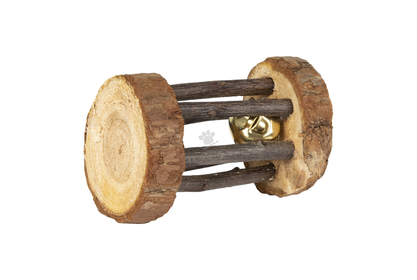 Flamingo Toy Pure Home Rolly Roll - натурална играчка за гризачи със звънче 7 / 5 / 5 см