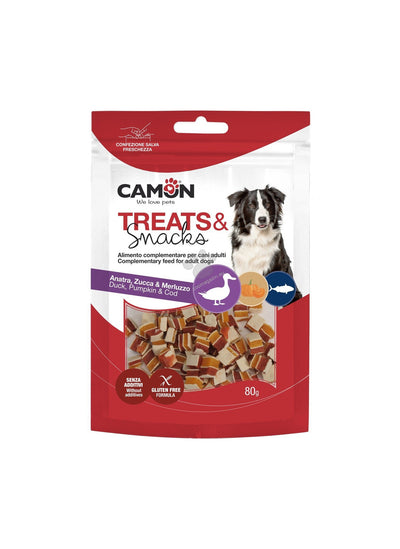 Camon Duck, Pumpkin and Cod Sandwich - лакомство за кучета с патешко, тиква и треска 80 гр