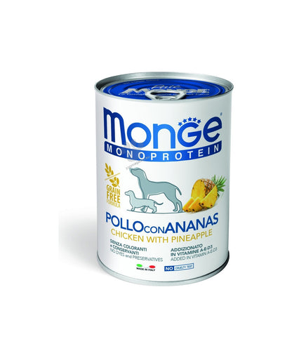 Monge Monoprotein Pate Chicken with Pineapple - консерва за кучета в зряла възраст с пилешко месо и ананас 400 гр