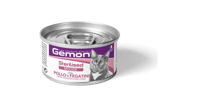 Gemon Sterilised Cat Mousse with Chicken and Liver - мус за кастрирани котки с пилешко месо и черен дроб 85 гр