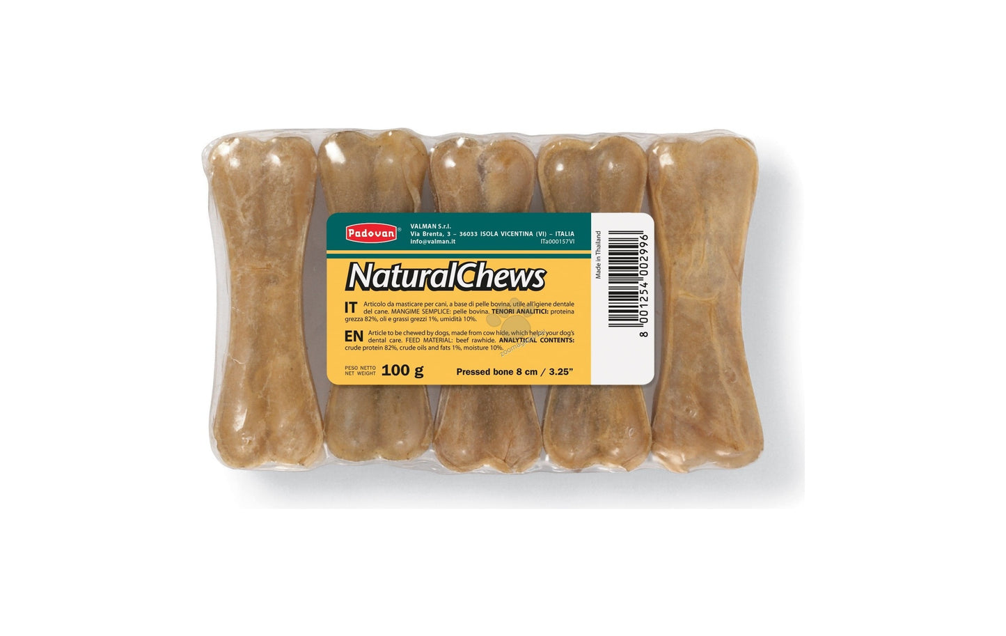 Padovan Natural Chews - кокал от пресована телешка кожа 8 см