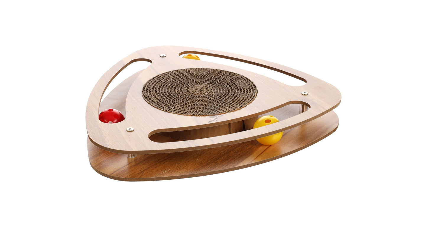 Flamingo Scratching Toy Densi Triangle with Ball Brown - котешка драскалка 35 / 34,5 / 4,5 см