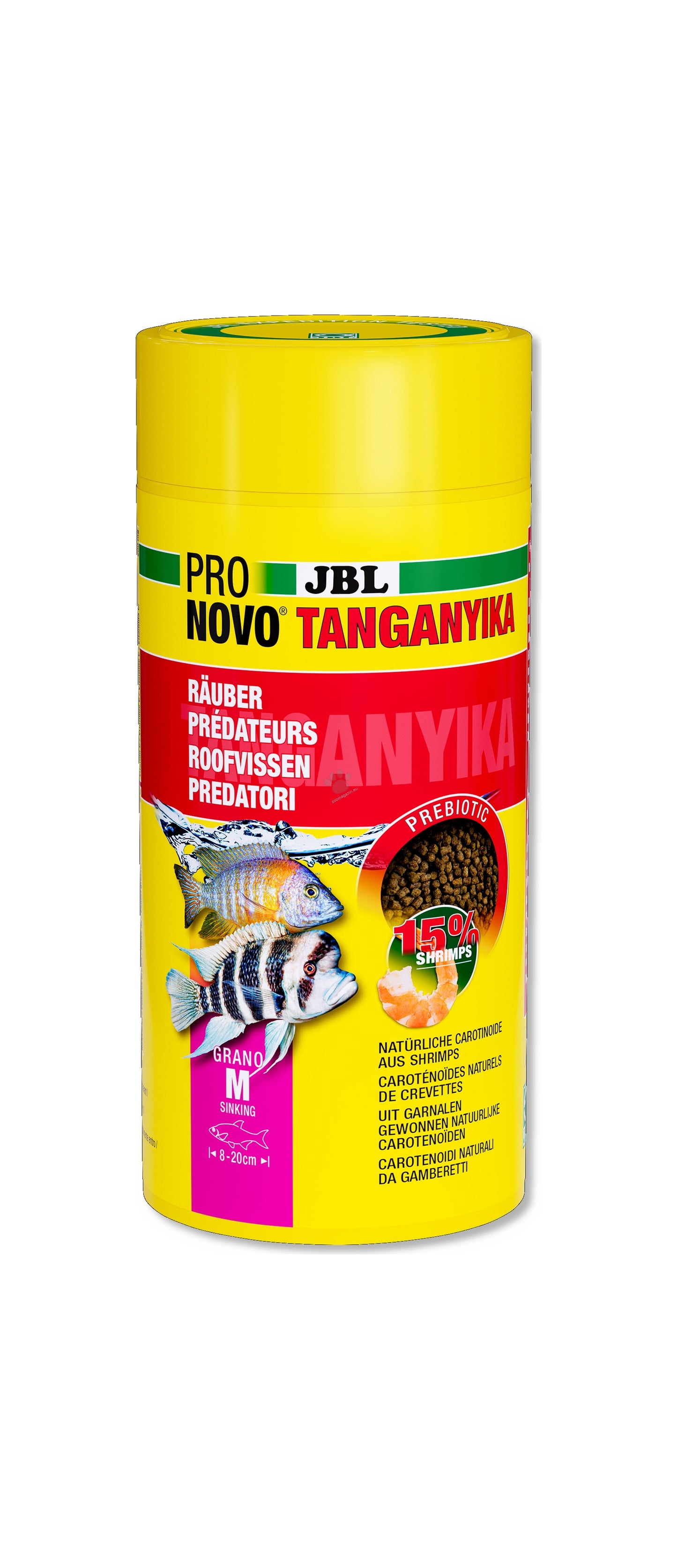 JBL ProNovo Tanganyika Grano Click M - гранулирана храна за месоядни цихлиди 1000 мл