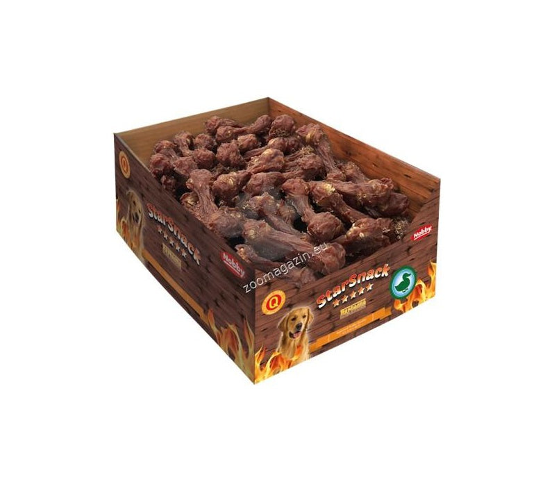 Nobby StarSnack Barbecue Duck Bone - кокал от пресована кожа с патешко месо, кутия, 18 см, 120 бр