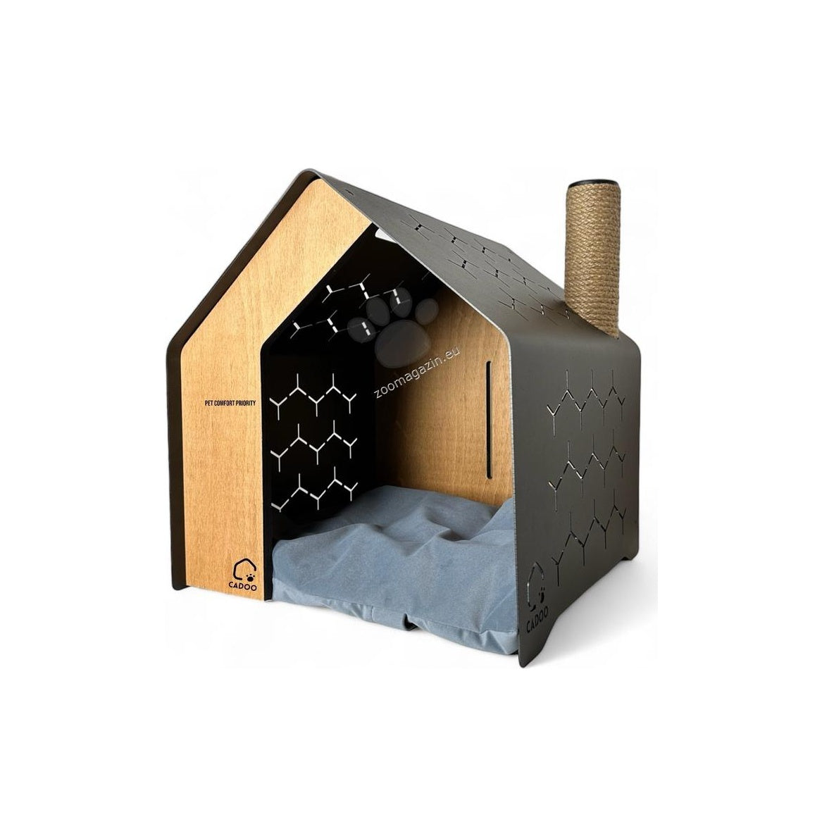 Cadoo Krabi Chimney Midnight Black - луксозна къщичка за домашни любимци 52 / 50 / 50
