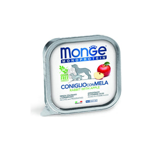 Monge Monoprotein Pate Rabbit with Apple - пастет за кучета в зряла възраст със заешко месо и ябълка 150 гр