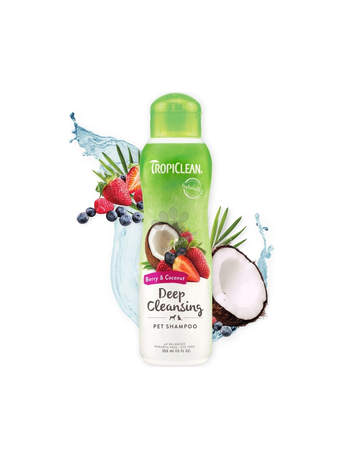 TropiClean Berry and Coconut Deep Cleansing Shampoo - шампоан за кучета и котки 355 мл