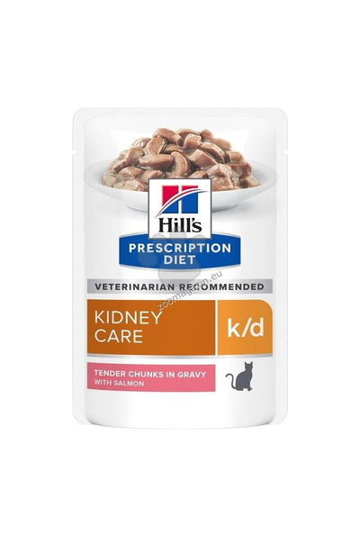 Hills Prescription Diet k/d Salmon - при хорнична бъбречна недостатъчност със сьомга, кутия 12 x 85 гр