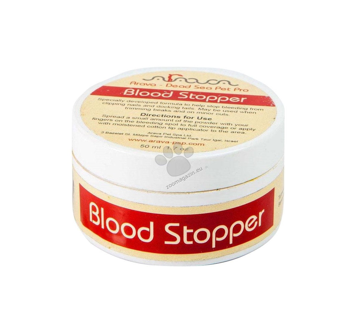 Arava Blood Stopper - пудра за спиране на кървенето за кучета и котки 50 мл