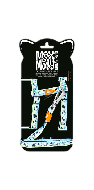 Max Molly Black Sheep Cat Harness Set - нагръдник с повод за котка с обиколка на врата 21,5-33 см. и обиколка на тялото 27-44 см.