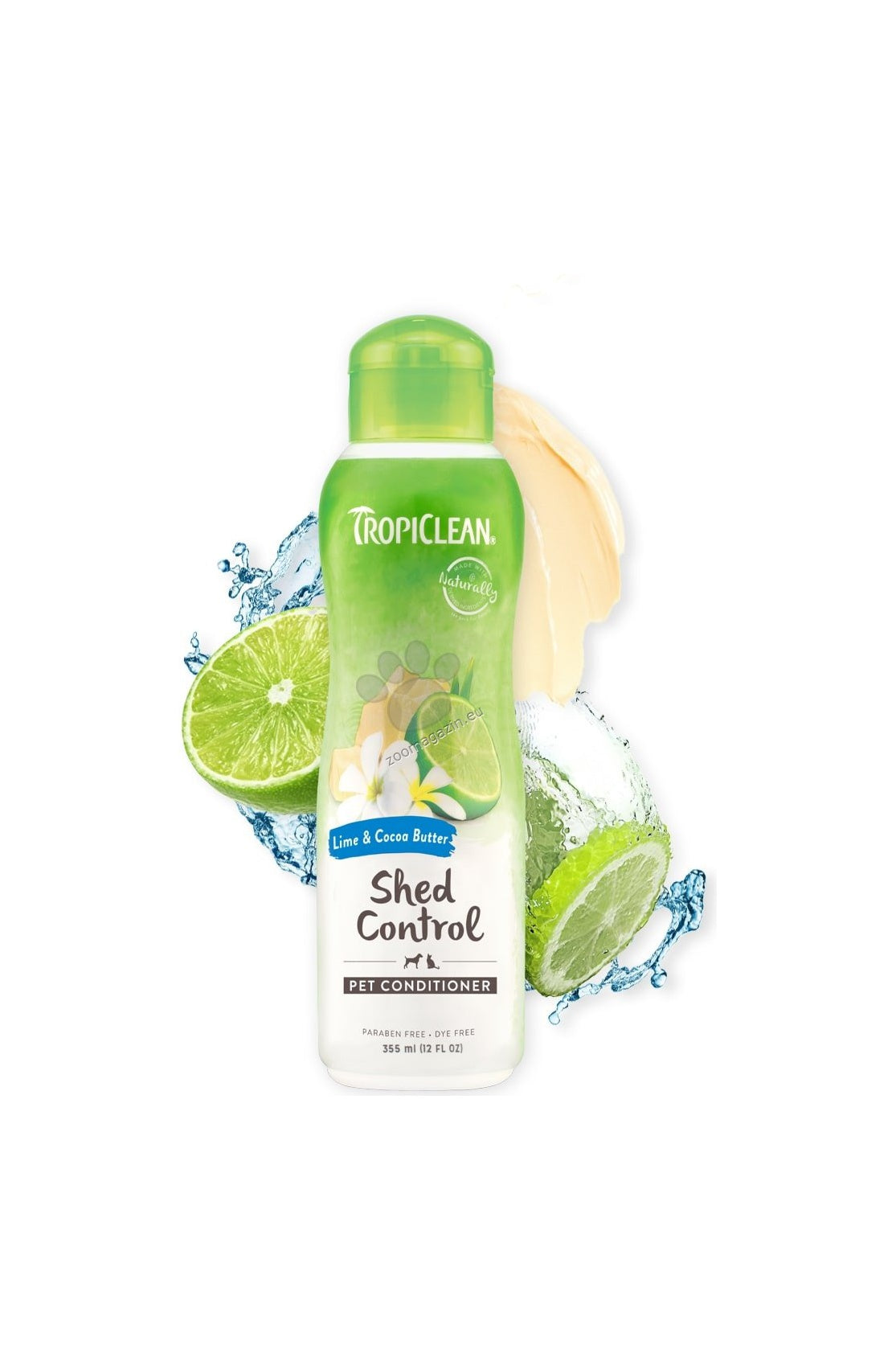 TropiClean Lime and Cocoa Butter Shed Control Conditioner for Pets - балсам за контрол на падащата козина при кучета и котки 355 мл