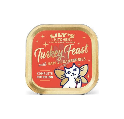 Lilys Kitchen Christmas Turkey & Ham Feast - пастет за котки с пуешко, шунка и червени боровинки 85 гр.