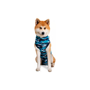 Suitical Recovery Suit Medium Dog Blue - медицинска дрешка за кучета с дължина на гърба 55-69 см. синя