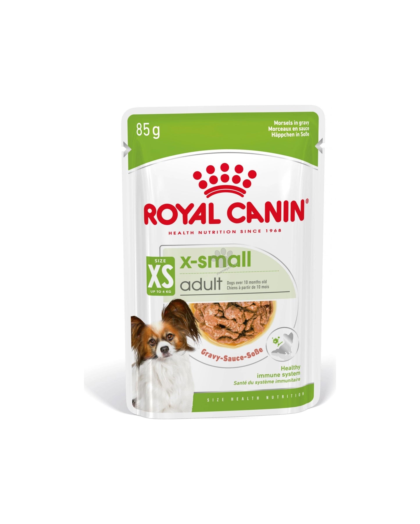 Royal Canin Adult X Small Pouch Gravy Sauce - пауч за кучета в зряла възраст от много дребни породи (тегло в зряла възраст до 4кг) от 10 месеца до 8 години 85 гр.