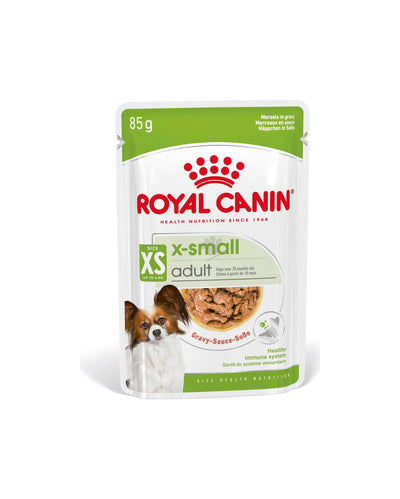 Royal Canin Adult X Small Pouch Gravy Sauce - пауч за кучета в зряла възраст от много дребни породи (тегло в зряла възраст до 4кг) от 10 месеца до 8 години 85 гр.