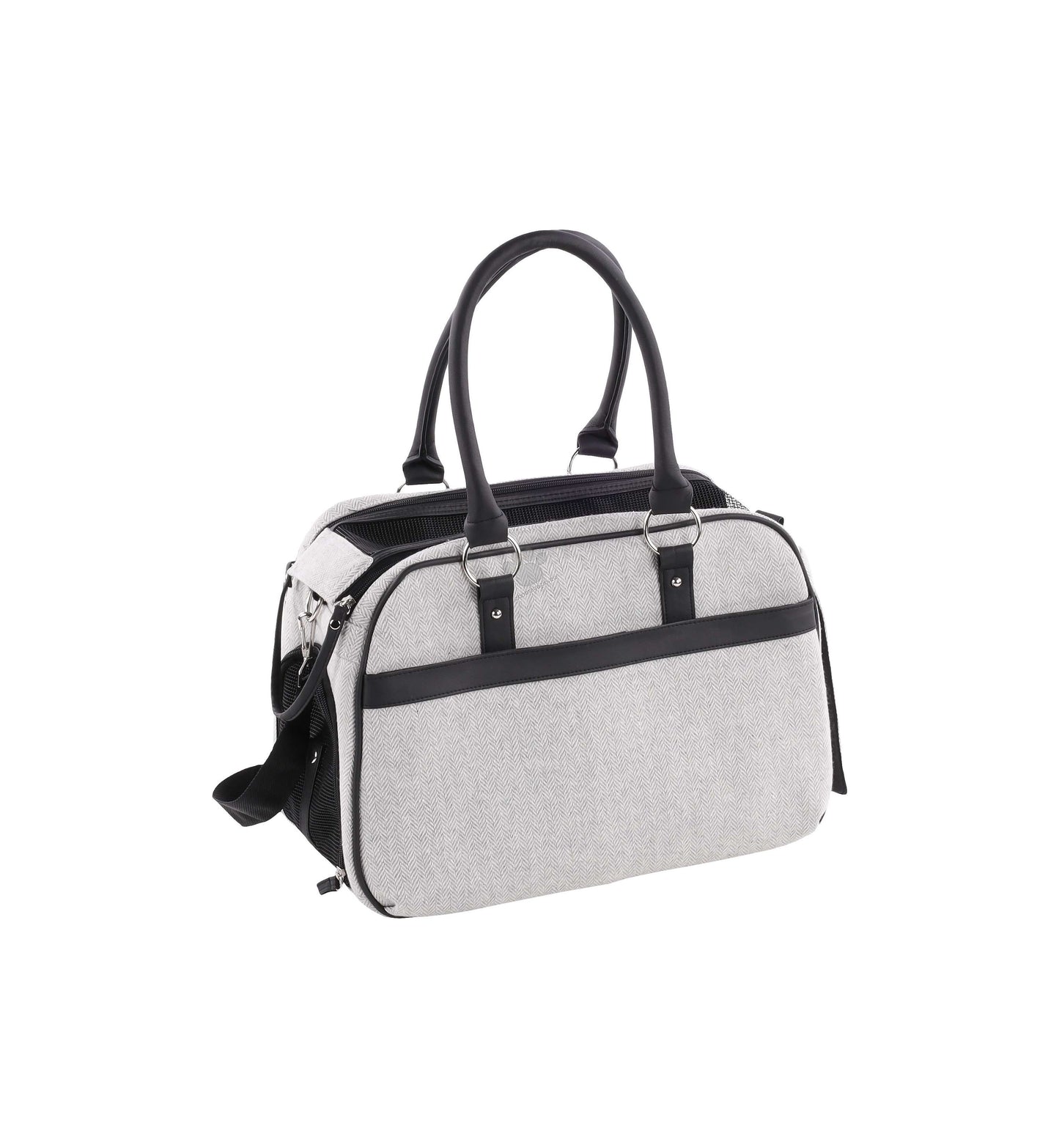 Flamingo Carrying Bag Justine Light Grey - чанта от плат за кучета, светлосив 44 / 23 / 32 см