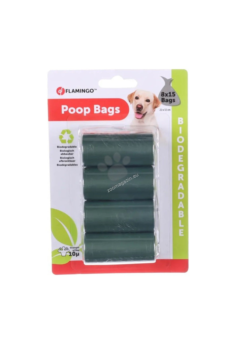 Flamingo Poop Bag Afbra Green - хигиенни пликчета, 8 ролки по 15 броя