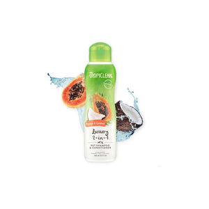 TropiClean Papaya and Coconut Luxury 2 in 1 - шампоан и балсам за кучета и котки 355 мл