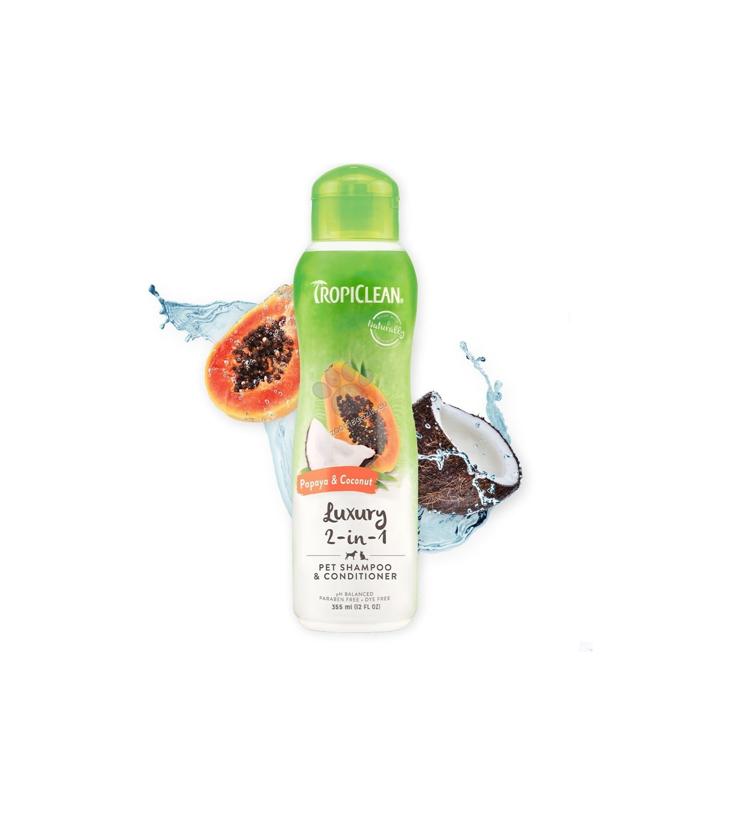 TropiClean Papaya and Coconut Luxury 2 in 1 - шампоан и балсам за кучета и котки 355 мл