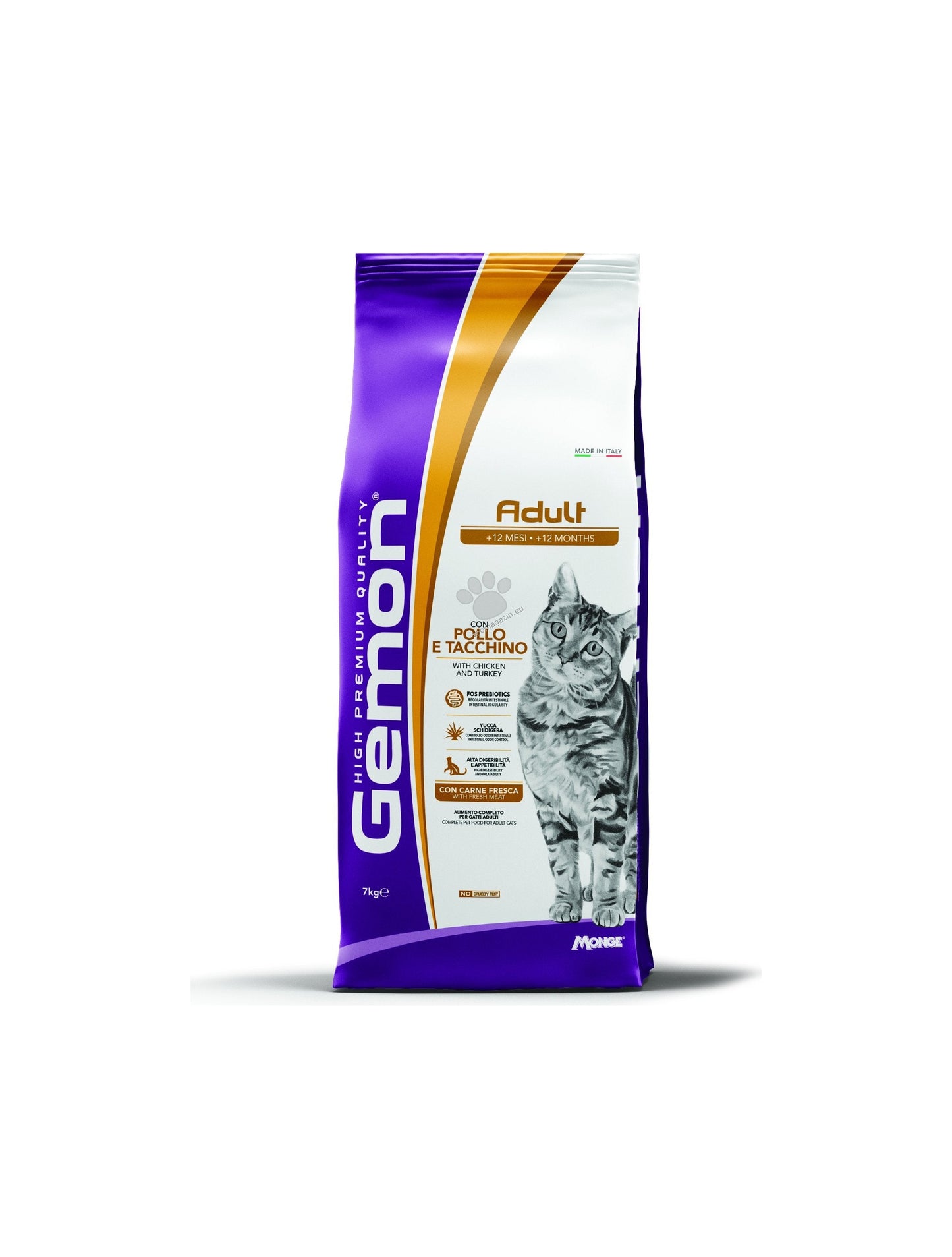 Gemon Adult Cat with Chicken and Turkey - суха храна за котки с пилешко и пуешко месо 7 кг