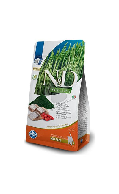N&D SPIRULINA CAT HERRING KITTEN - пълноценна храна със спирулина за подрастващи котенца с херинга 1.5кг