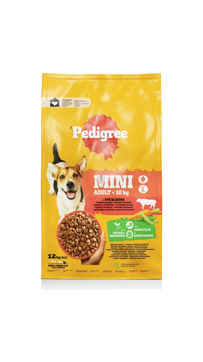 Pedigree Mini Adult Beef and Vegetables - пълноценна храна за кучета от малки породи с говеждо и зеленчуци 12 кг