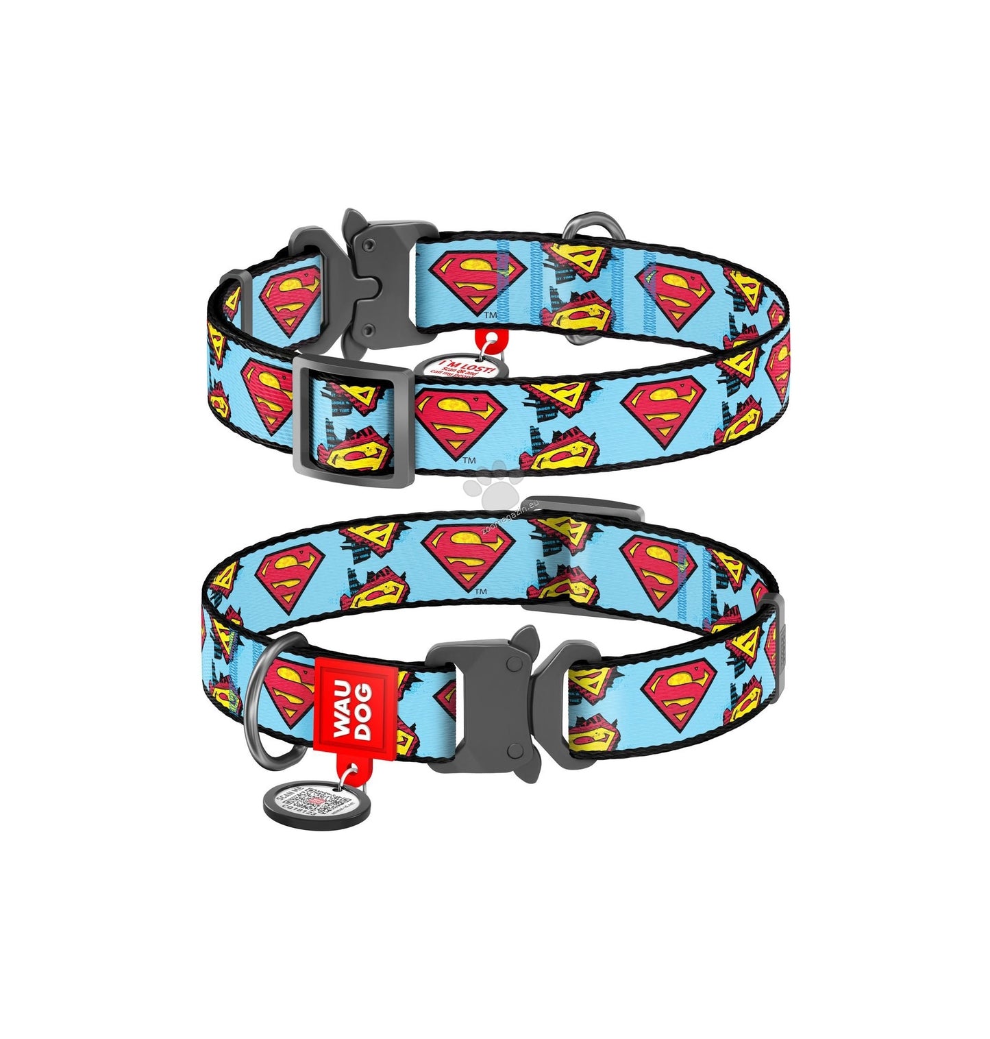Collar Waudog Nylon Dog Collar Superman - нашийник