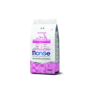 Monge All Breeds Adult Monoprotein Pork with Rice and Potatoes - пълноценна суха храна за кучета от всички породи със свинско, ориз и картофи 2,5 кг
