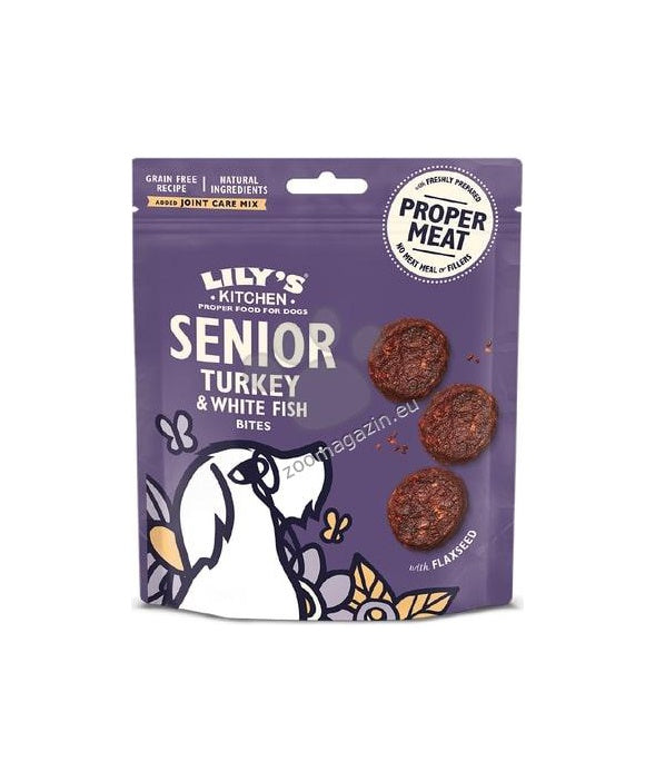 Lilys Kitchen Dog Senior Turkey and White Fish - лакомство за възрастни кучета с пуешко и риба 70 гр.