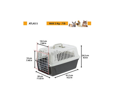 Ferplast - Atlas 5 - транспортна чанта  /черен, червен, зелен, розов, син/  41.5 / 28 / 24.5 см