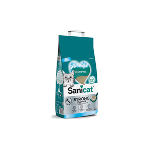 Sanicat Strong Clumps - бентонитова котешка тоалетна с аромат на бебешка пудра 5 кг